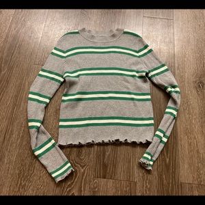 BP Slightly Cropped Striped Sweater